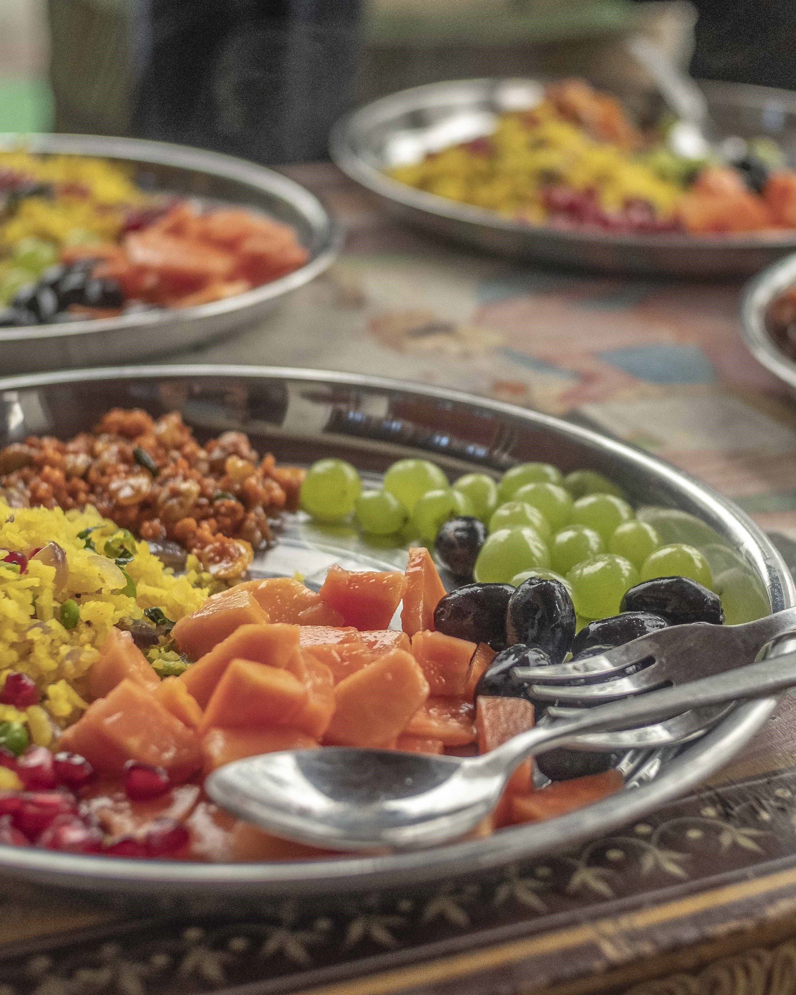 A healthy and colorful sattvic meal.