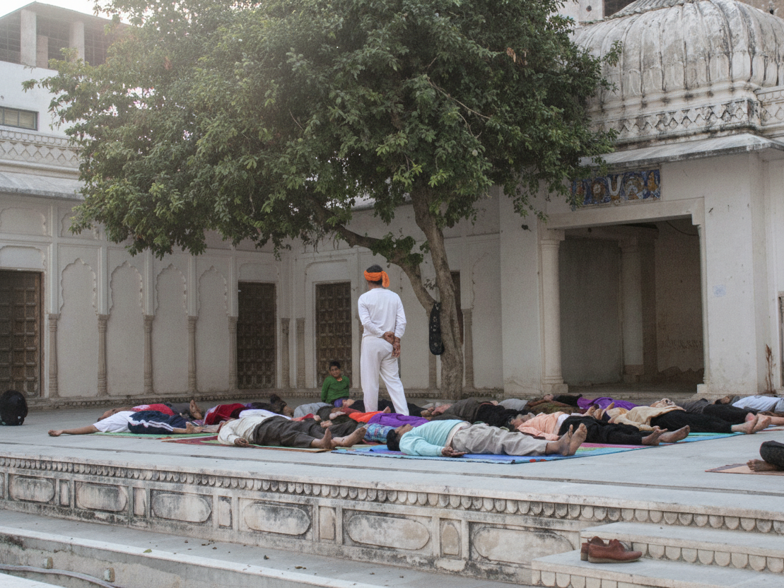 A yoga session in Pushkar.